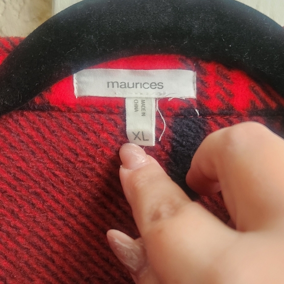 Maurices- Buffalo Plaid Fleece Button Up - Picture 7 of 8